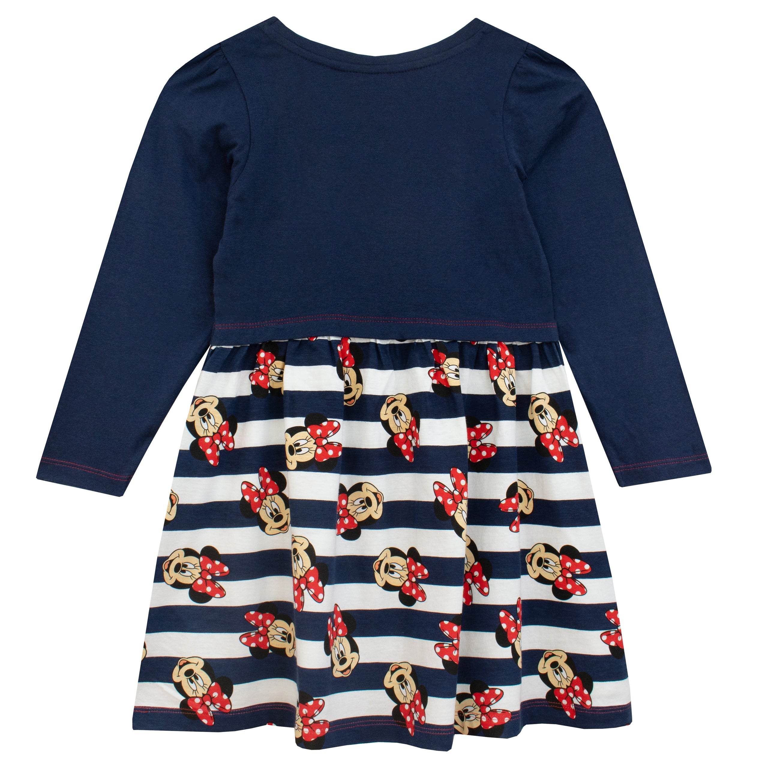 Disney Minnie Mouse Long Sleeve Striped Dress - Image 7
