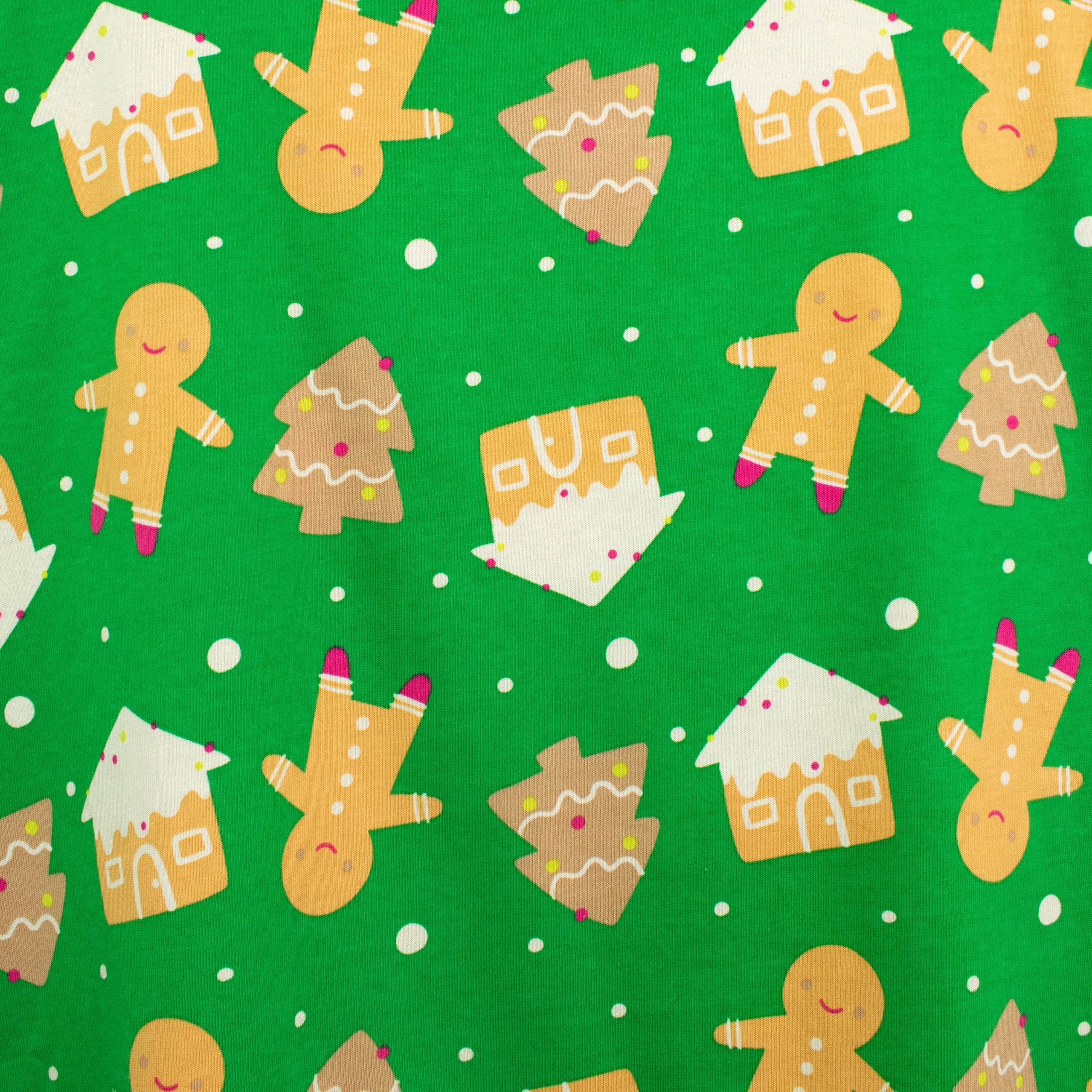 Christmas Dress GINGERBREAD GREEN AOP - Image 3
