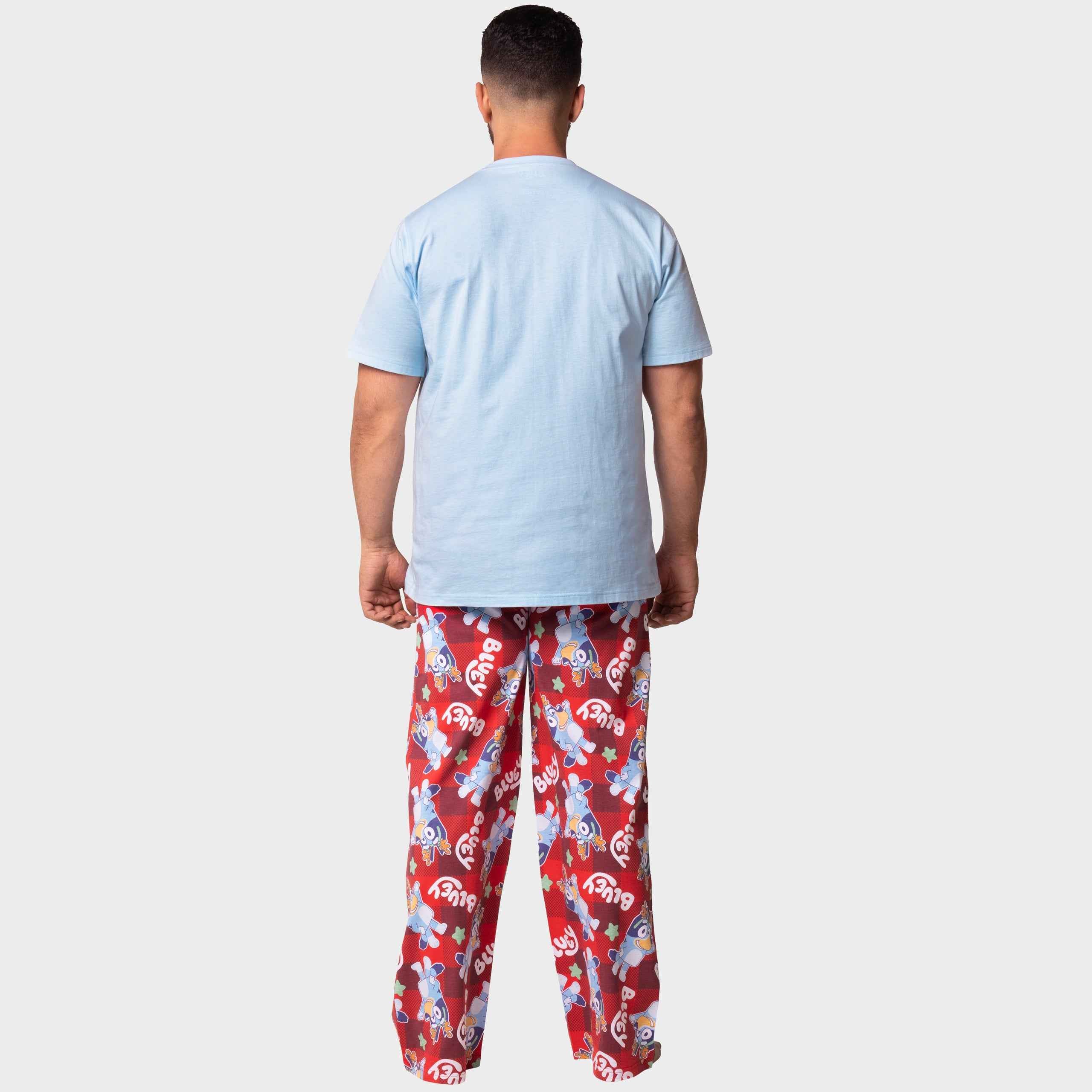 BLUEY PYJAMAS | MENS HOORAY CHRISTMAS BLUE AND RED - Image 3