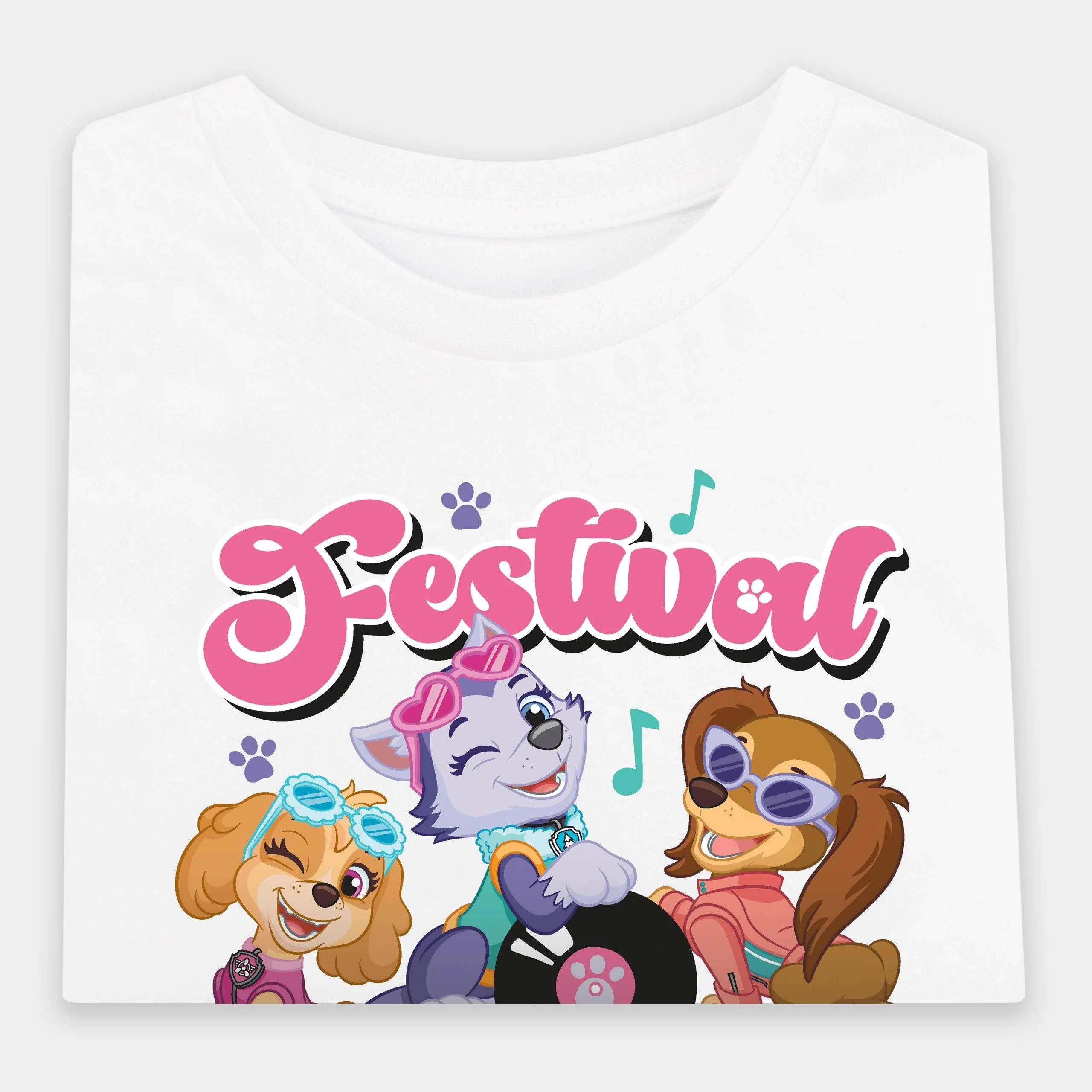 Paw Patrol White Girls Festival T-Shirt - Image 11