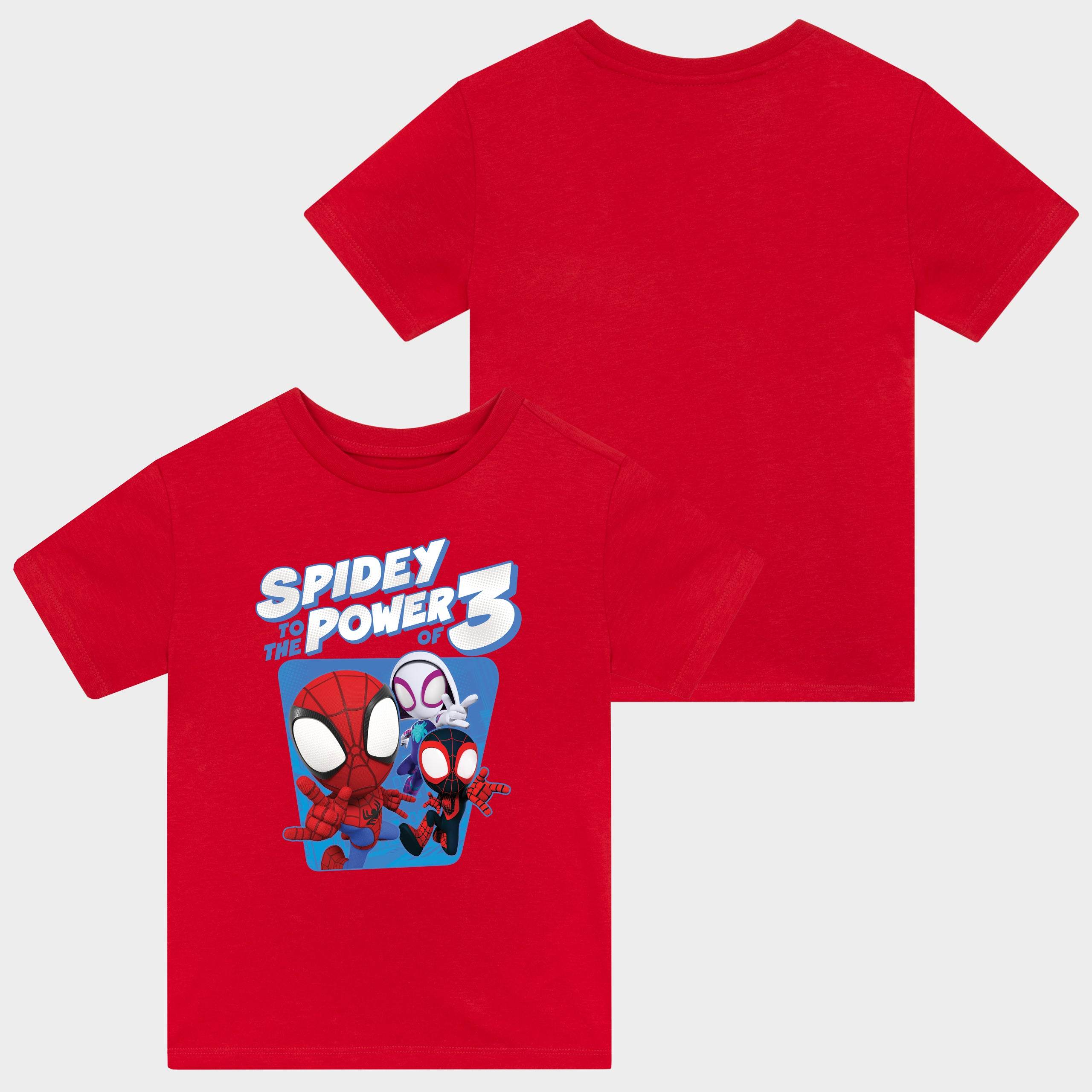 Spidey and His Amazing Friends T-shirt - Red Spidey To The power Of 3 - Image 8